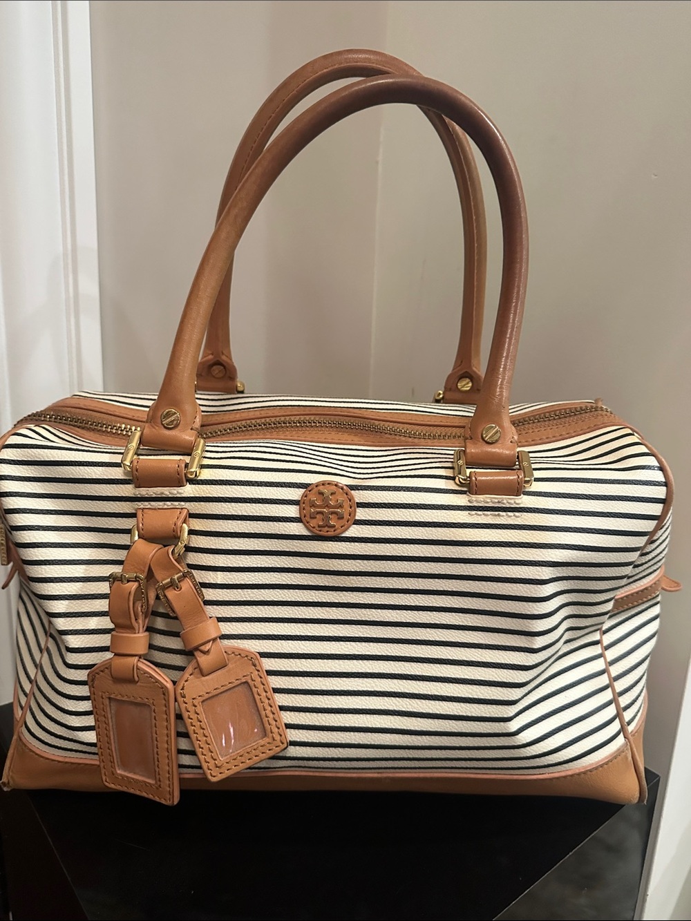TORY BURCH NAUTICAL LEATHER SATCHEL